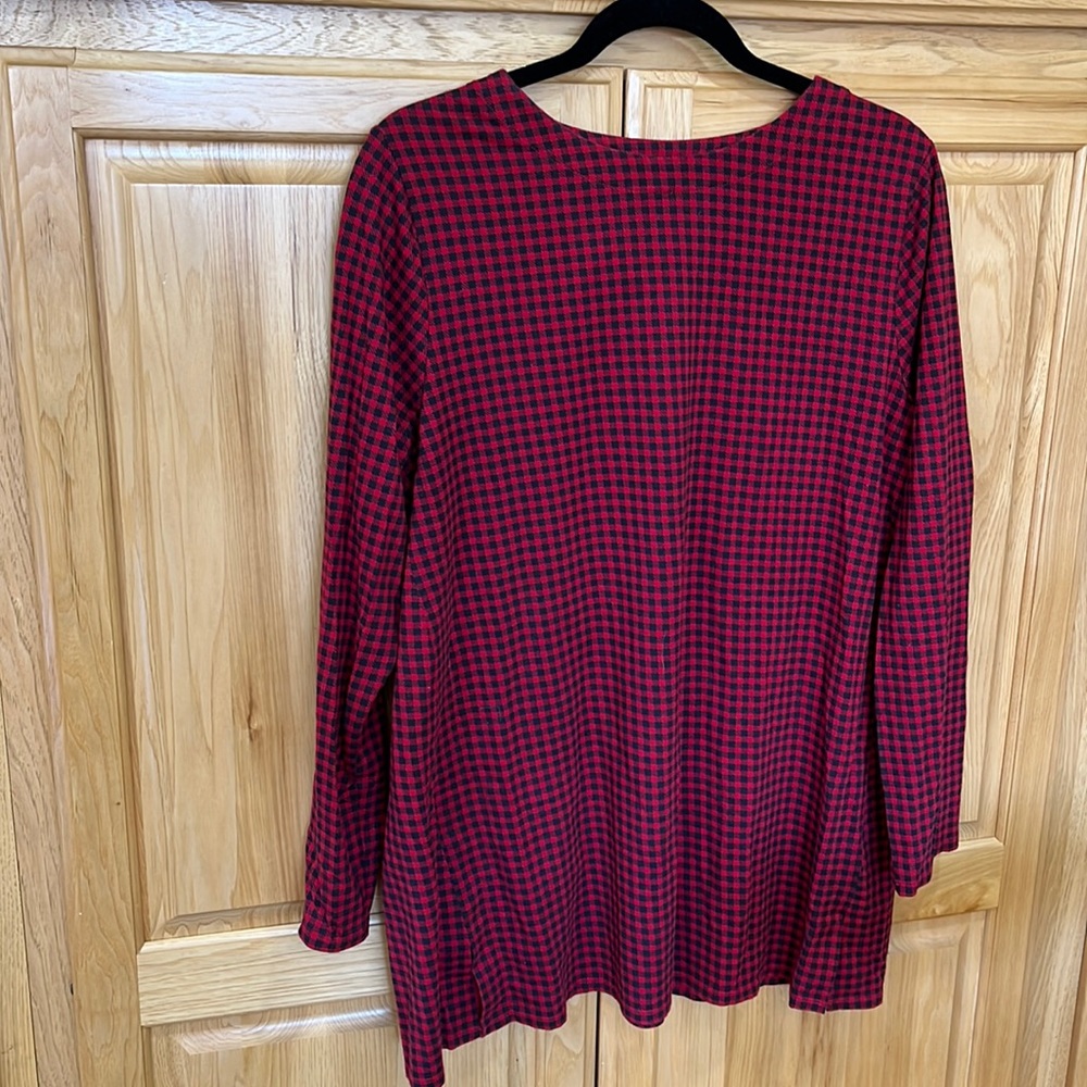 J.Jill black/red checkered tunic L